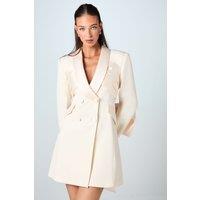 Coast Women's Pleat Detail Tuxedo Blazer Wedding Dress in Ivory | Size: 10