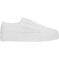Superga Women's 2740 Sangallo Flower Trainers in White | Size: 6.5