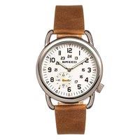 Breed Men's Regulator Leather-Band Watch with Second Sub-dial in Tan