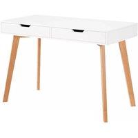 Gr8 Home Wooden Computer Desk Dressing Table With Drawers in White