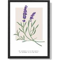 ARTZE Lavender Plant & Quote Flower Market Simplicity Framed Print SIZE: A4 with Black Frame in Purple | Size: A2