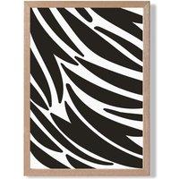 ARTZE Cute Cartoon Style Zebra Print Framed Print SIZE: A3 with Oak Frame in Black | Size: A2