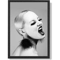 ARTZE Woman with Attitude Fashion Black & White Photo Framed Print SIZE: A2 with Black Frame