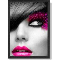 ARTZE Girl with Pink Lips Fashion Photo Framed Print SIZE: A3 with Black Frame | Size: A2