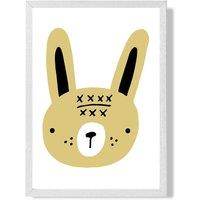 ARTZE Cute Yellow Rabbit Scandi Animal Framed Print SIZE: A3 with White Frame | Size: A2