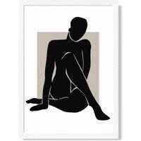 ARTZE Matisse Nude Beige & Black Framed Print SIZE: A2 with White Frame