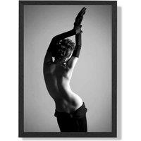 ARTZE Elegant Woman with Gloves Fashion Black & White Photo Framed Print SIZE: A4 with Black Frame | Size: A2