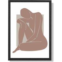 ARTZE Matisse Nude Brown & Beige Framed Print SIZE: A4 with Black Frame | Size: A2