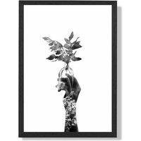 ARTZE Abstract Hand & Forest Fashion Black & White Photo Framed Print SIZE: A3 with Black Frame | Size: A2