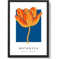 ARTZE Orange & Blue Tulip Flower Market Exhibition Framed Print SIZE: A4 with Black Frame | Size: A2