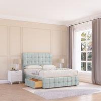 Sloomy Berlin Divan Bed Base No Drawers 12 Footboard & 26 Struts Headboard in Silver | Size: Small Double