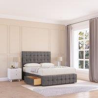 Sloomy Berlin Divan Bed Base No Drawers 12 Footboard & 26 Struts Headboard in Grey | Size: Double