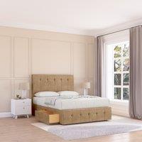 Sloomy Cambridge Divan Bed Base No Drawers 12 Footboard & 26 Struts Headboard in Light Brown | Size: Single