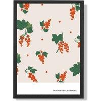 ARTZE Orange & Green Fruit Flower Market Minimalist Framed Print SIZE: A2 with Black Frame
