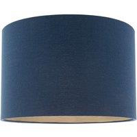 Happy Homewares Textured Linen Fabric Lamp Shade with Quality Brushed Resin Inner in Midnight | Size: 12 inches