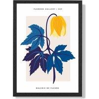 ARTZE Abstract Yellow & Blue Tulip Flower Market Gallery Framed Print SIZE: A2 with Black Frame