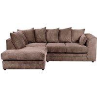 SquareBoxx Lennox Jumbo Cord Corner Sofa Left Hand Facing Chaise in Chocolate
