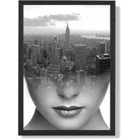 ARTZE Abstract & City Scape Fashion Black & White Photo Framed Print SIZE: A2 with Black Frame