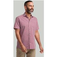 Double TWO Men's Wine Geometric Star Print Short Sleeve Shirt | Size: 3XL
