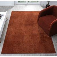 Desire Rugs Comfy Washable Low Pile Living Room Area Rug - Anti-Slip Felt Backing in Terracotta | Size: 60 cm x 100 cm