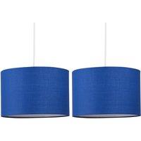 First Choice Lighting Set of 2 Navy Blue 25cm Ceiling Light Shades