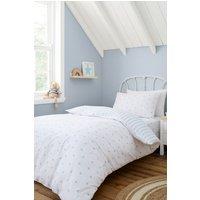 Bianca 'Mini Star & Stripes' Reversible Cotton Duvet Cover Set in Blue | Size: Single
