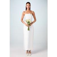 Coast Women's Scallop Detail Twill Column Wedding Dress in Ivory | Size: 16
