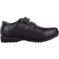 ABSOLUTE FOOTWEAR Boy's Childrens Infants Smart Faux Leather Double Touch & Close School Shoes in Black | Size: Infant 10