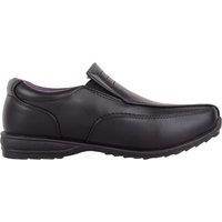 ABSOLUTE FOOTWEAR Boy's Childrens Infants Formal Faux Leather Slip On Padded School Shoes in Black | Size: Infant 13