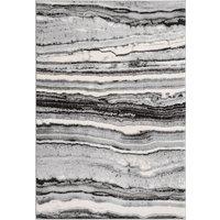 Desire Rugs Obsidian Modern Low Pile Area Rug - Coast Waves Abstract Design in Grey | Size: 120 cm x 170 cm
