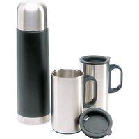 MidOcean Isoset Vacuum Insulated Flask & Cup Set (Pack of 3) in Black