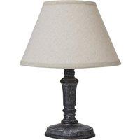 Hill Interiors Palmyra Column Linen Table Lamp (UK Plug) in Grey