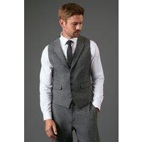 Burton Men's Charcoal Tweed Look Waistcoat | Size: Medium