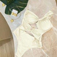 Lemon Daisy Accessories Women's Nova Femme One Shoulder Swimsuit in White | Size: Small