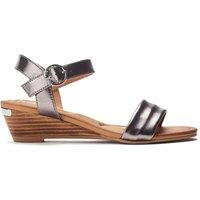Moda In Pelle Women's 'Mayapple' Leather Wedges in Metallic Silver | Size: 7