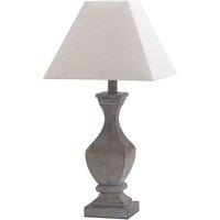 Hill Interiors Incia Fluted Wooden Table Lamp (UK Plug) in Dark Brown