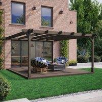 Rutland County Garden Furniture Ltd Wall Mounted Double Pergola & Decking Kit, L240 x W240 cm, Brown