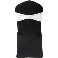 Berkfield Home 25 pcs White Stretchable Decorative Chair Band with Diamond Buckle