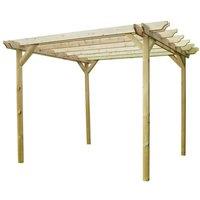 Rutland County Garden Furniture Ltd Double Garden Pergola - Wood - L360 x W480 x H270 cm - Rustic Brown in Light Green