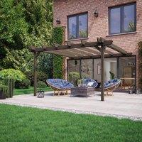 Rutland County Garden Furniture Ltd Wall Mounted Double Garden Pergola, Wood, L180 x W360 x H270cm, Brown
