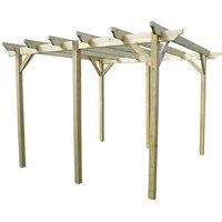 Rutland County Garden Furniture Ltd Garden Pergola 6 Posts - Wood - L240 x W660 x H270 cm - Rustic Brown in Light Green