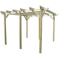 Rutland County Garden Furniture Ltd Garden Pergola 6 Posts - Wood - L360 x W600 x H270 cm - Rustic Brown in Light Green