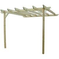 Rutland County Garden Furniture Ltd Wall Mounted Garden Pergola, Wood, L180 x W240 x H270 cm, Rustic Brown in Light Green