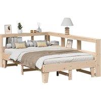 Bookcase Bed without Mattress 120x190cm Small Double Solid Wood Pine