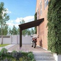 Rutland County Garden Furniture Ltd Polycarbonate Roof Car Port 2 Post, Wood, L250 x W434 cm, Rustic Brown