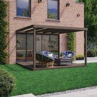 Rutland County Garden Furniture Ltd Box Wall Mounted Pergola & Decking Kit, L360 x W360 x H270 cm, Brown