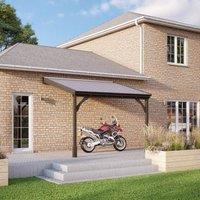 Rutland County Garden Furniture Ltd Felt Shingle Roof Car Port 2 Post, Wood - L350 x W363 cm - Light Green in Brown