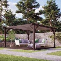 Rutland County Garden Furniture Ltd Premium Pergola & Decking Kit, Wood, L480 x W480 cm, Light Green in Brown