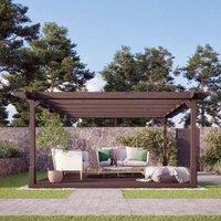 Rutland County Garden Furniture Ltd Double Premium Pergola & Decking Kit, L240 x W240 cm, Rustic Brown