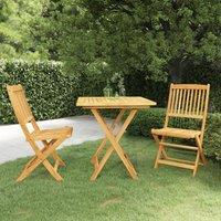 Berkfield Home 3 Piece Folding Garden Dining Set Solid Acacia Wood in Brown